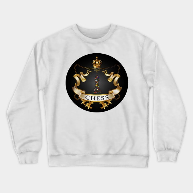 Chess Shield with Colorful Queen Crewneck Sweatshirt by The Black Panther